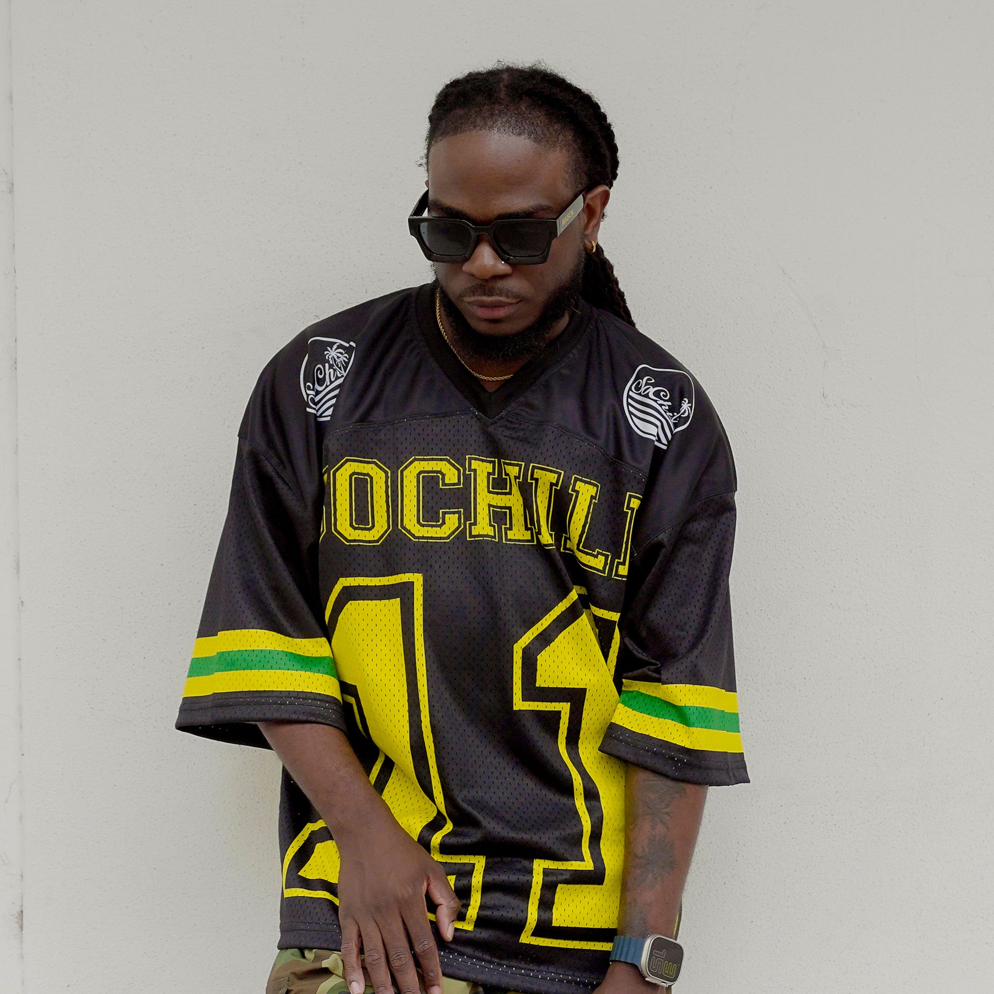 Oversized Jamaican themed jerseys