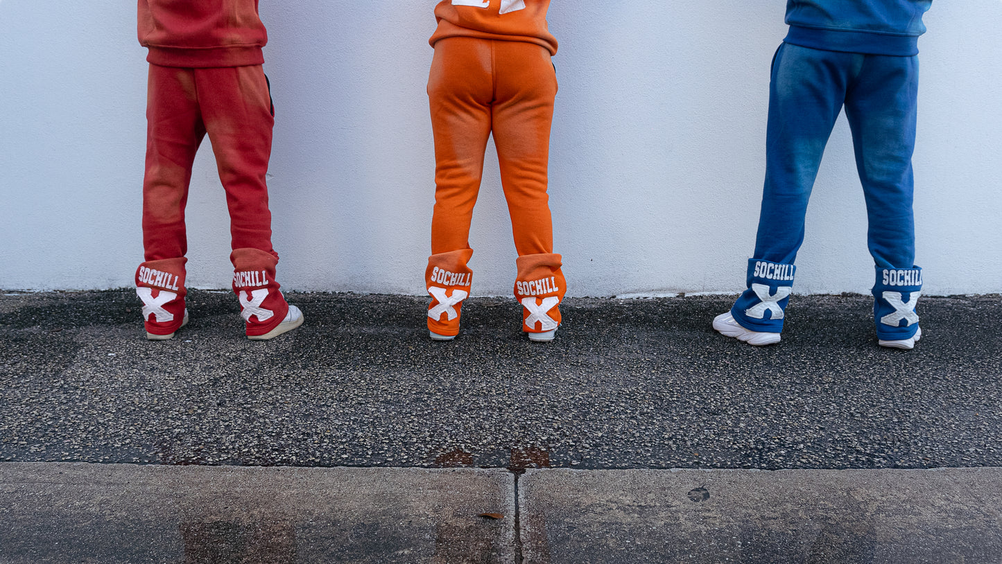 Stacked Acid Wash Pants