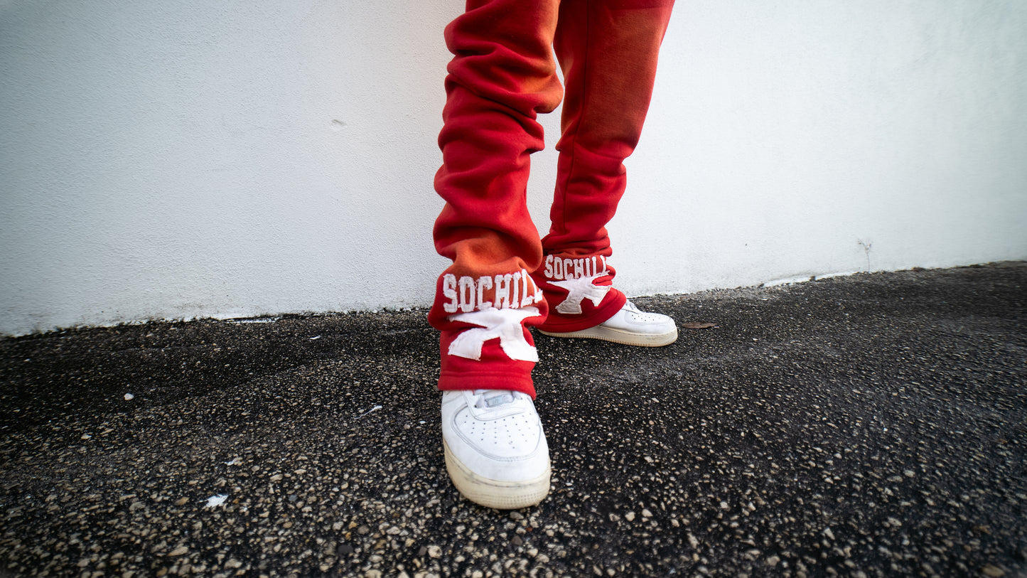 Stacked Acid Wash Pants