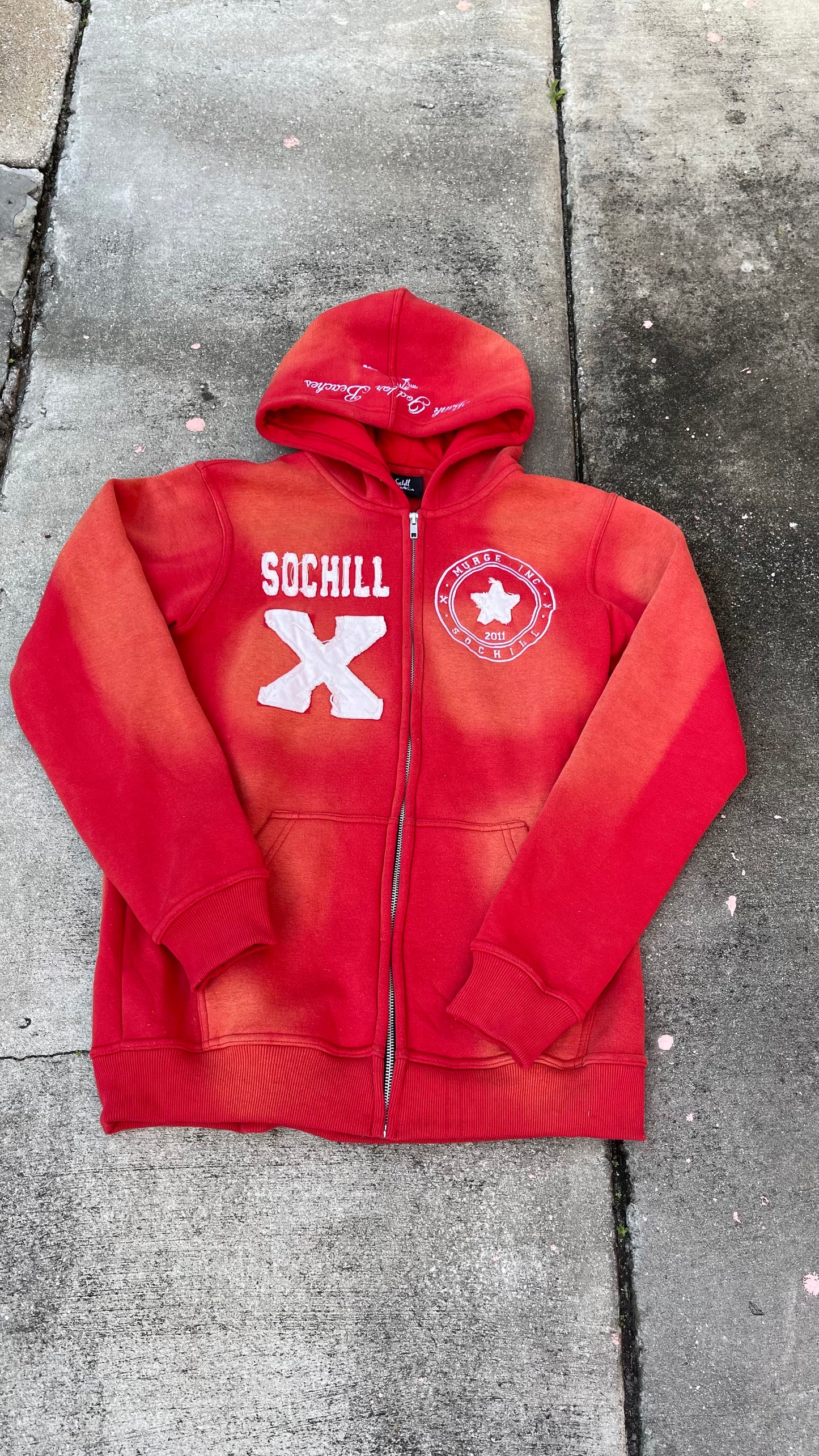 Sochill Full Zip Acidwash Hoodie