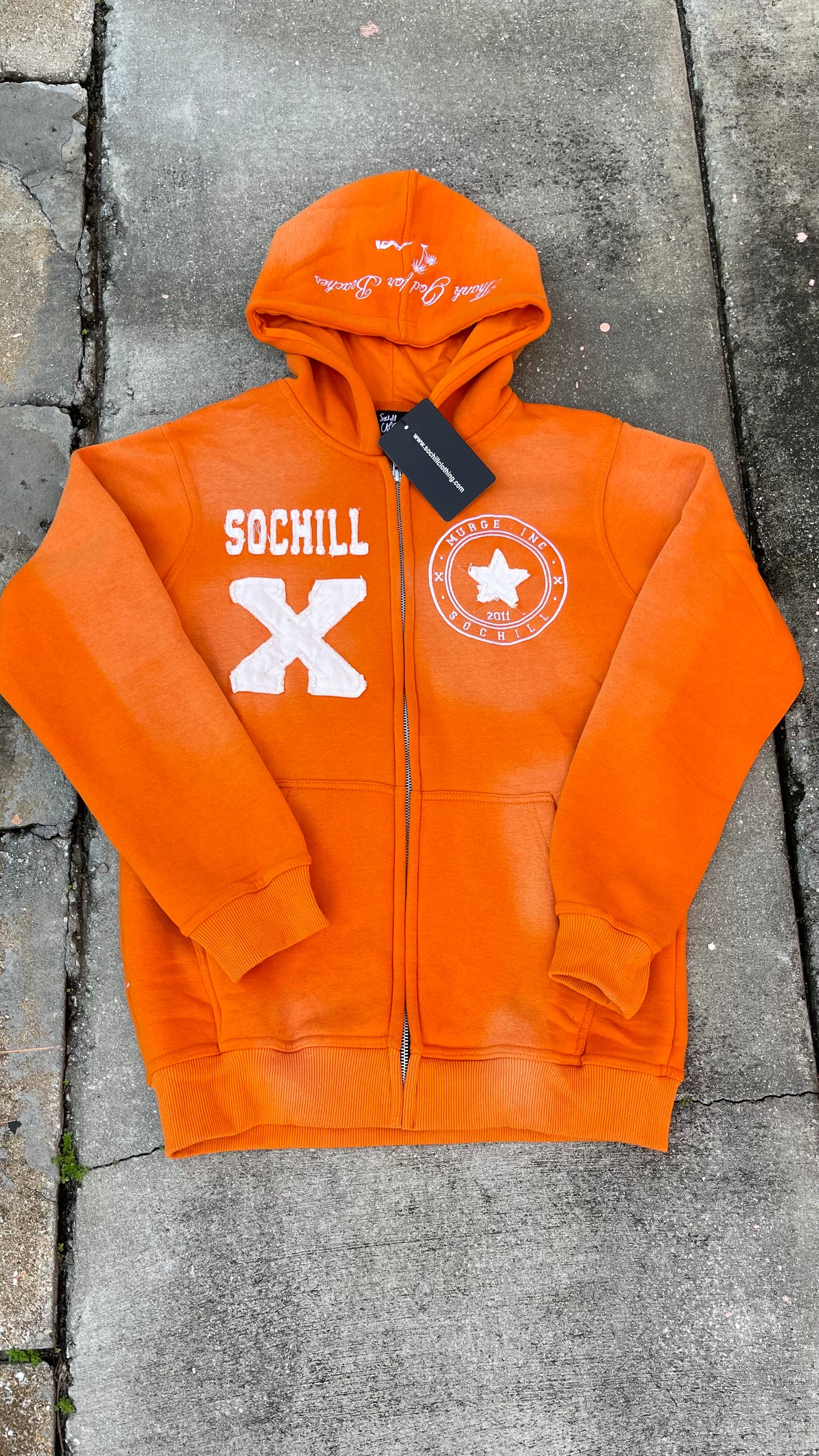Sochill Full Zip Acidwash Hoodie