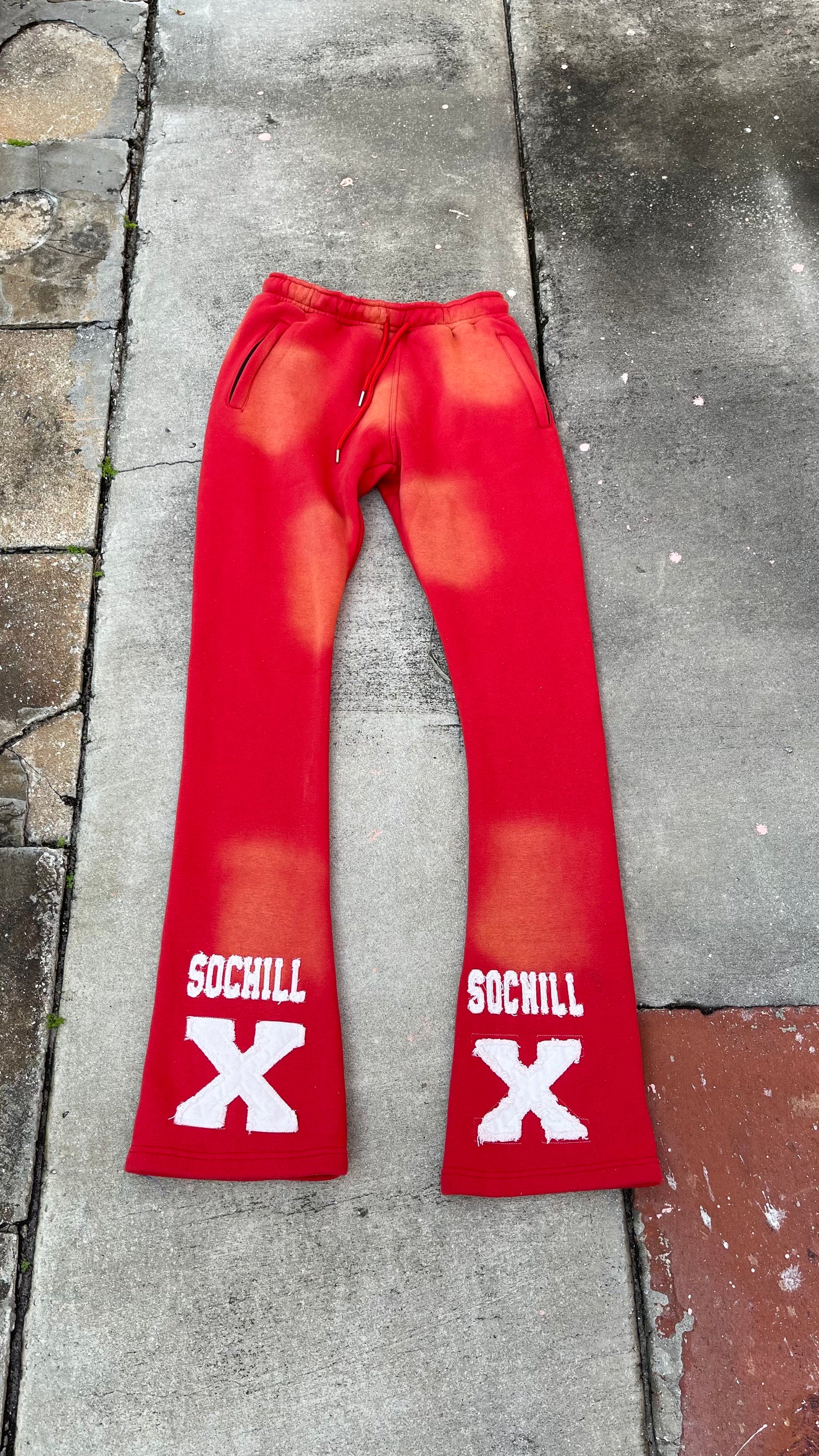 Stacked Acid Wash Pants