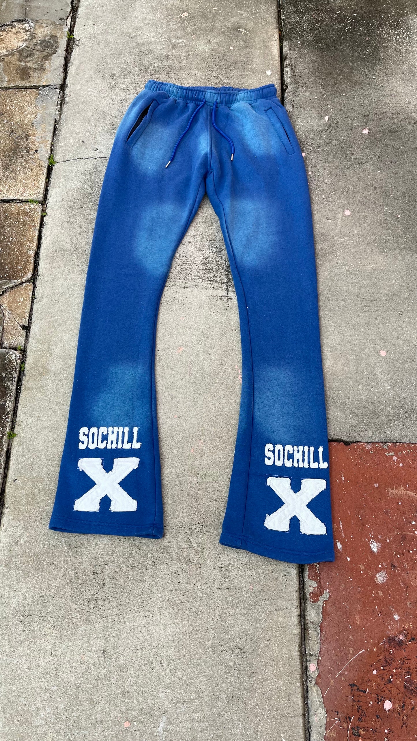 Stacked Acid Wash Pants